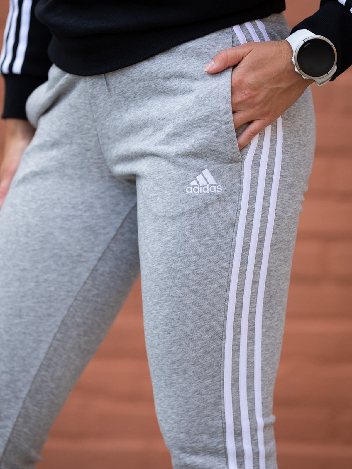 adidas 3-Stripes French Terry Pant Medium Grey Heather / White