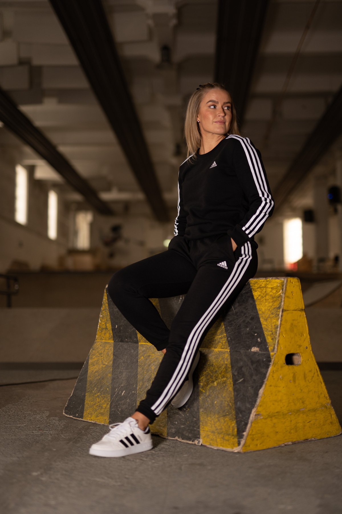 adidas 3-Stripes Fleece Sweater Black