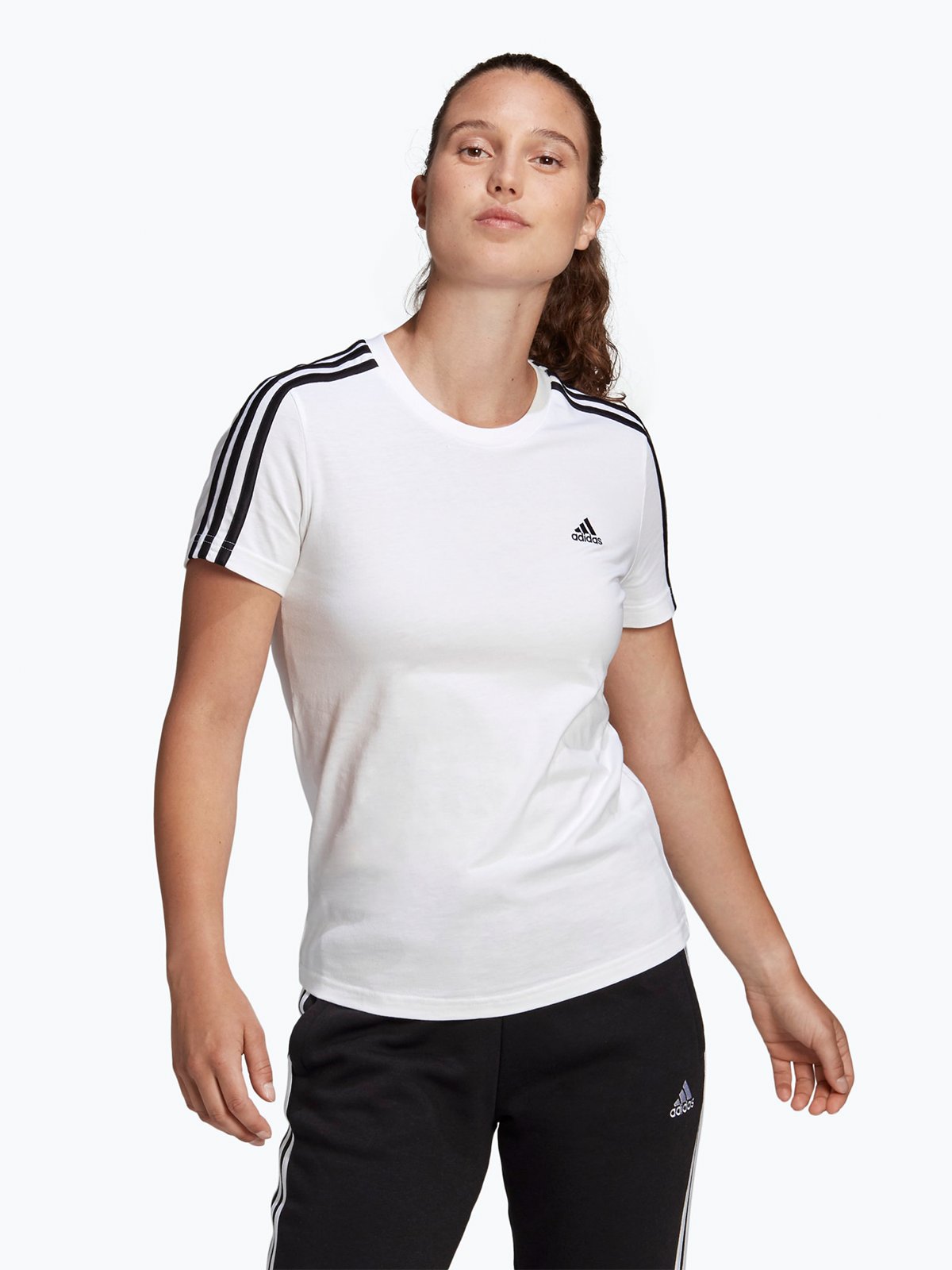 adidas 3-Stripes Cotton Tee White / Black
