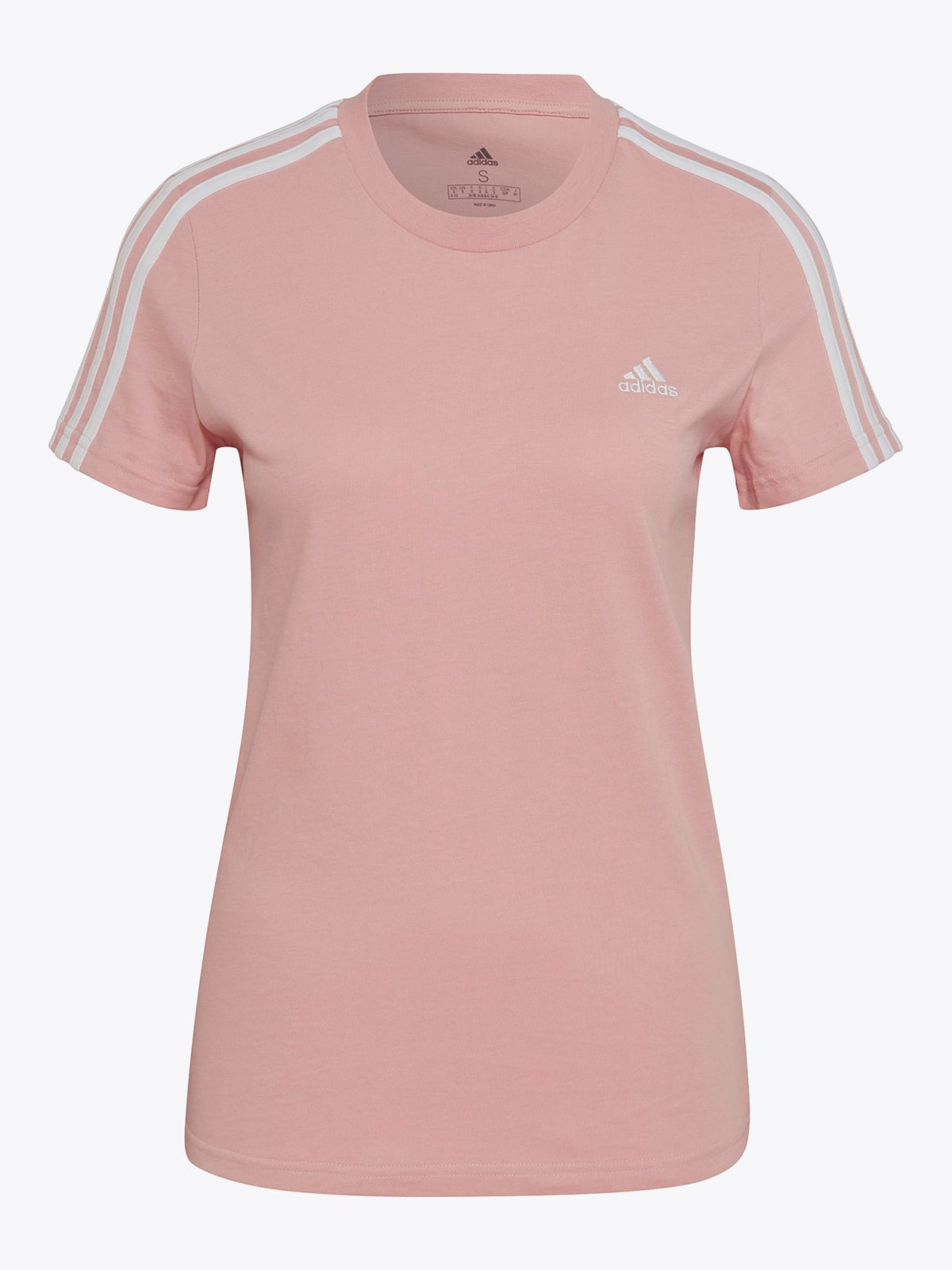 adidas 3-Stripes Cotton Tee Wonder Mauve / White