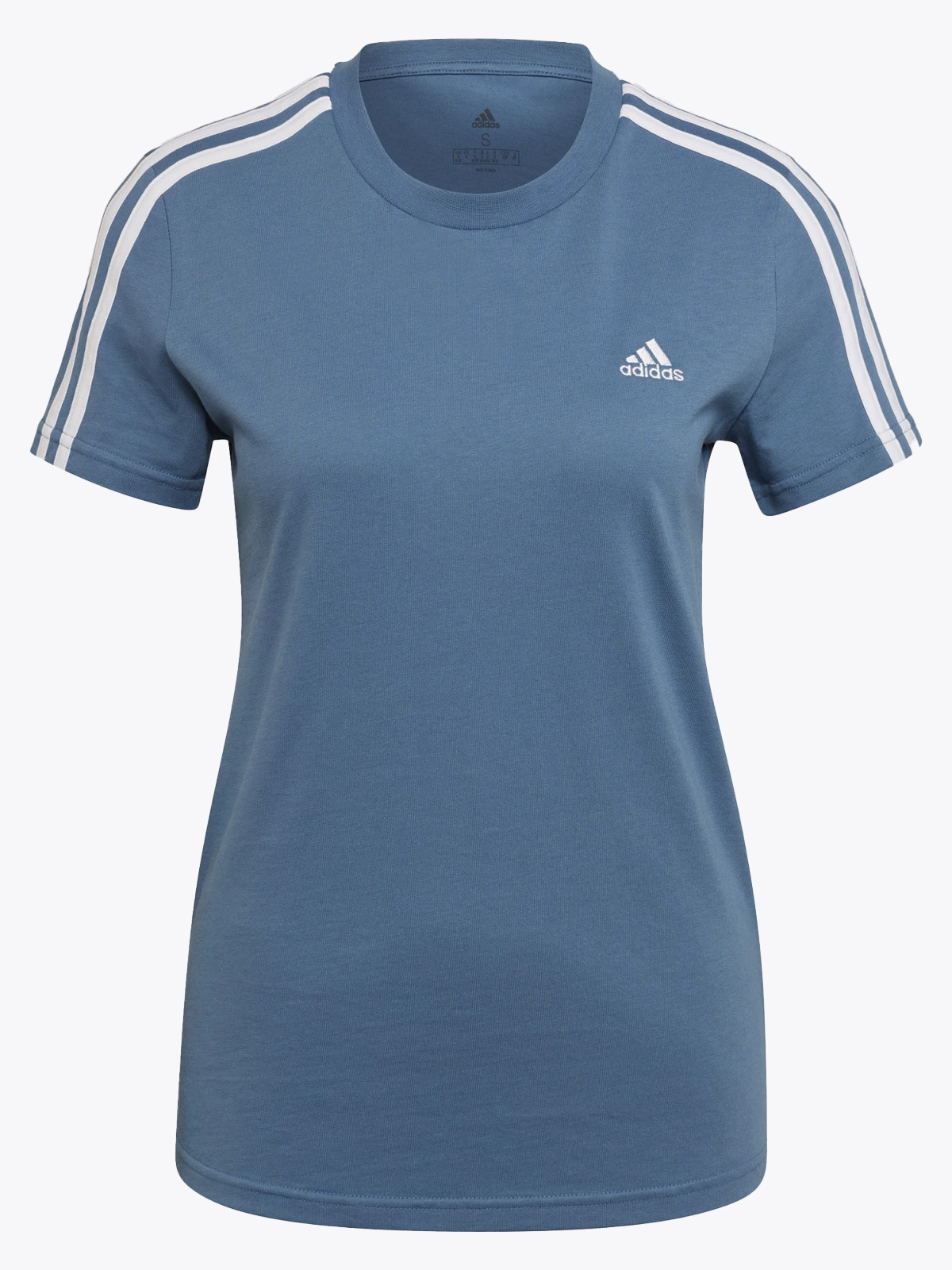adidas 3-Stripes Cotton Tee Altered Blue/ White