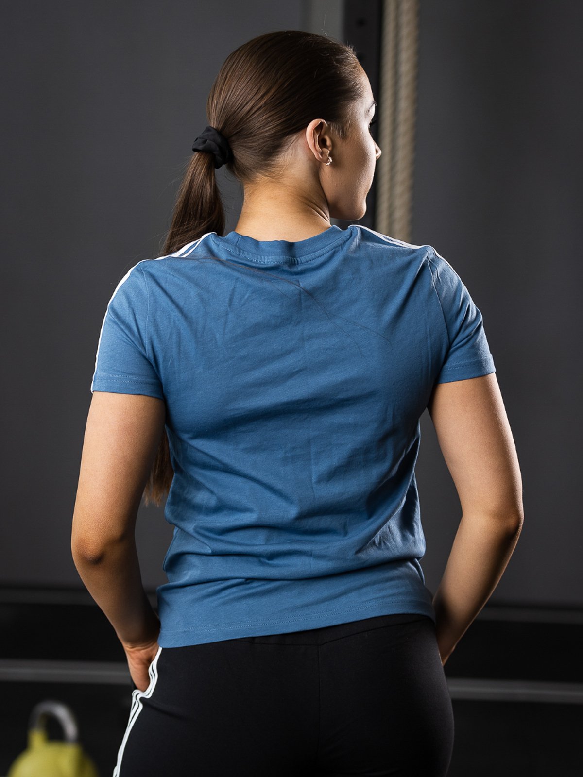 adidas 3-Stripes Cotton Tee Altered Blue/ White