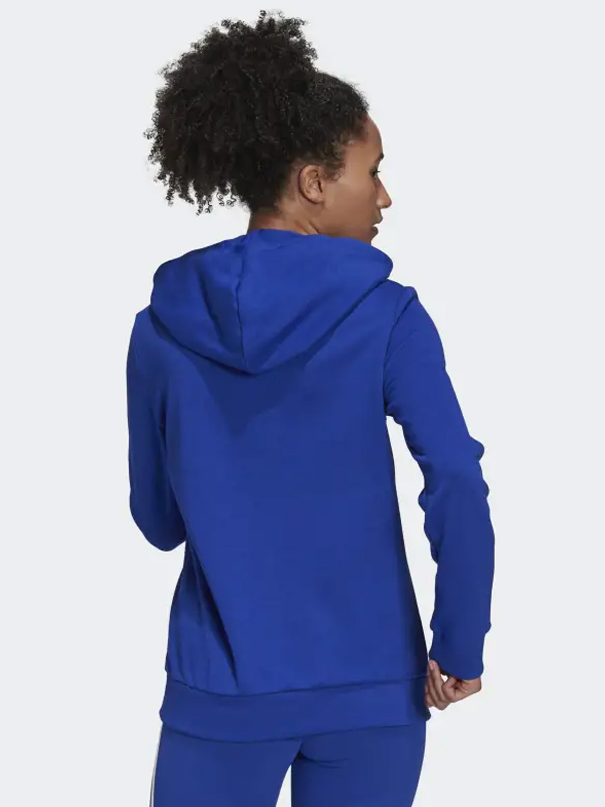 adidas Big Logo French Teddy Hoodie Bold Blue / White