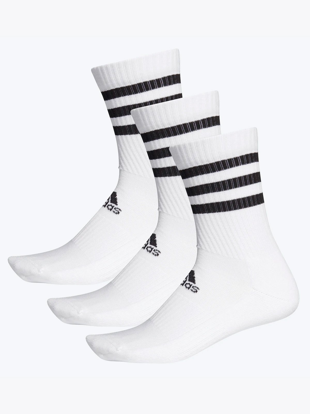 adidas Crew 3-Stripes 3 Pack Socks White / White / White