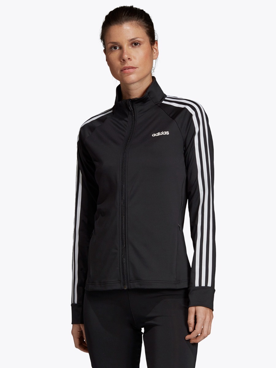 adidas 3 stripes Designed to Move Sport Track Top Black/ White