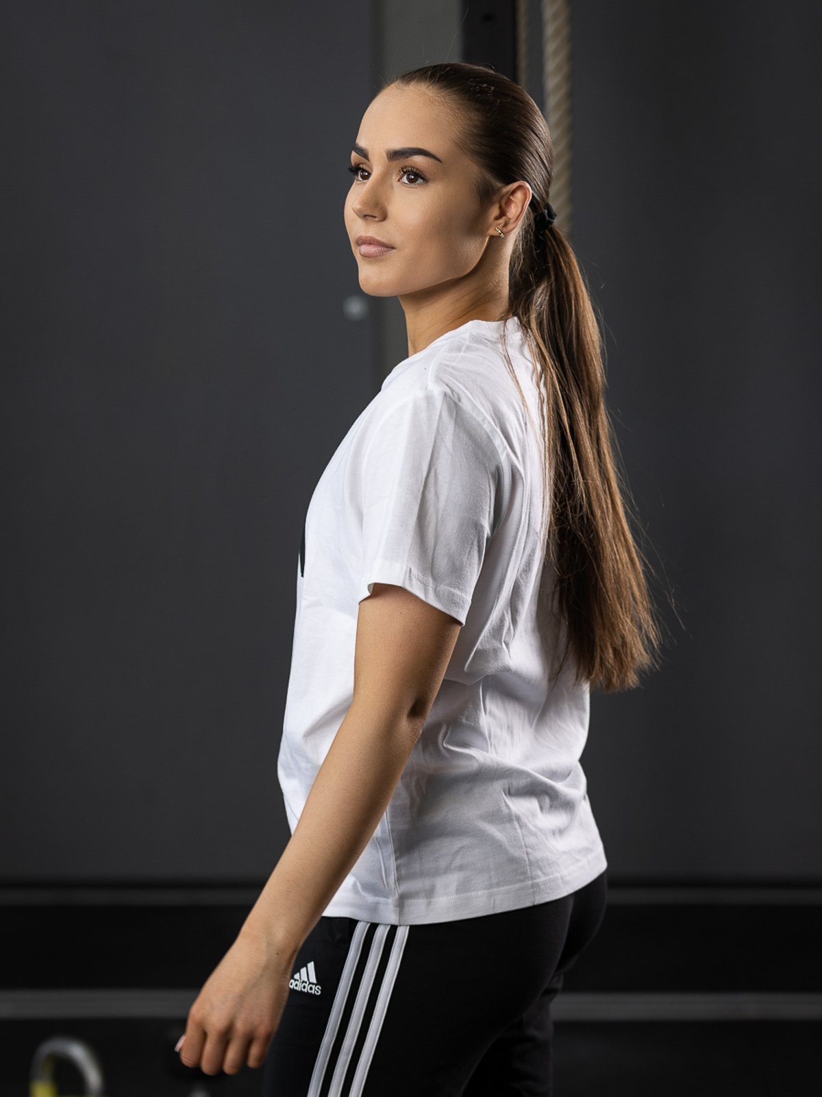 adidas 3 Bar Tee White