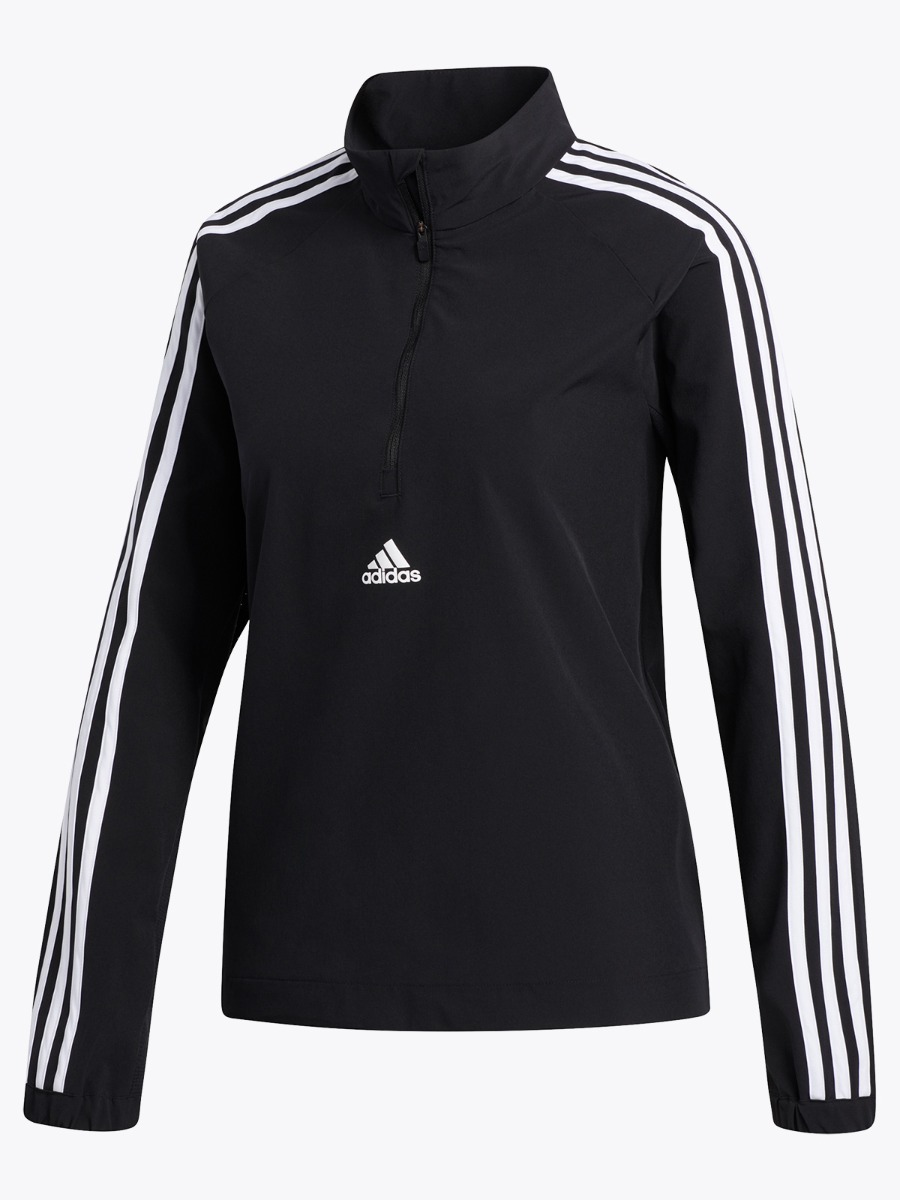 adidas Woven 3 stripes Training Half Zip Black/ White