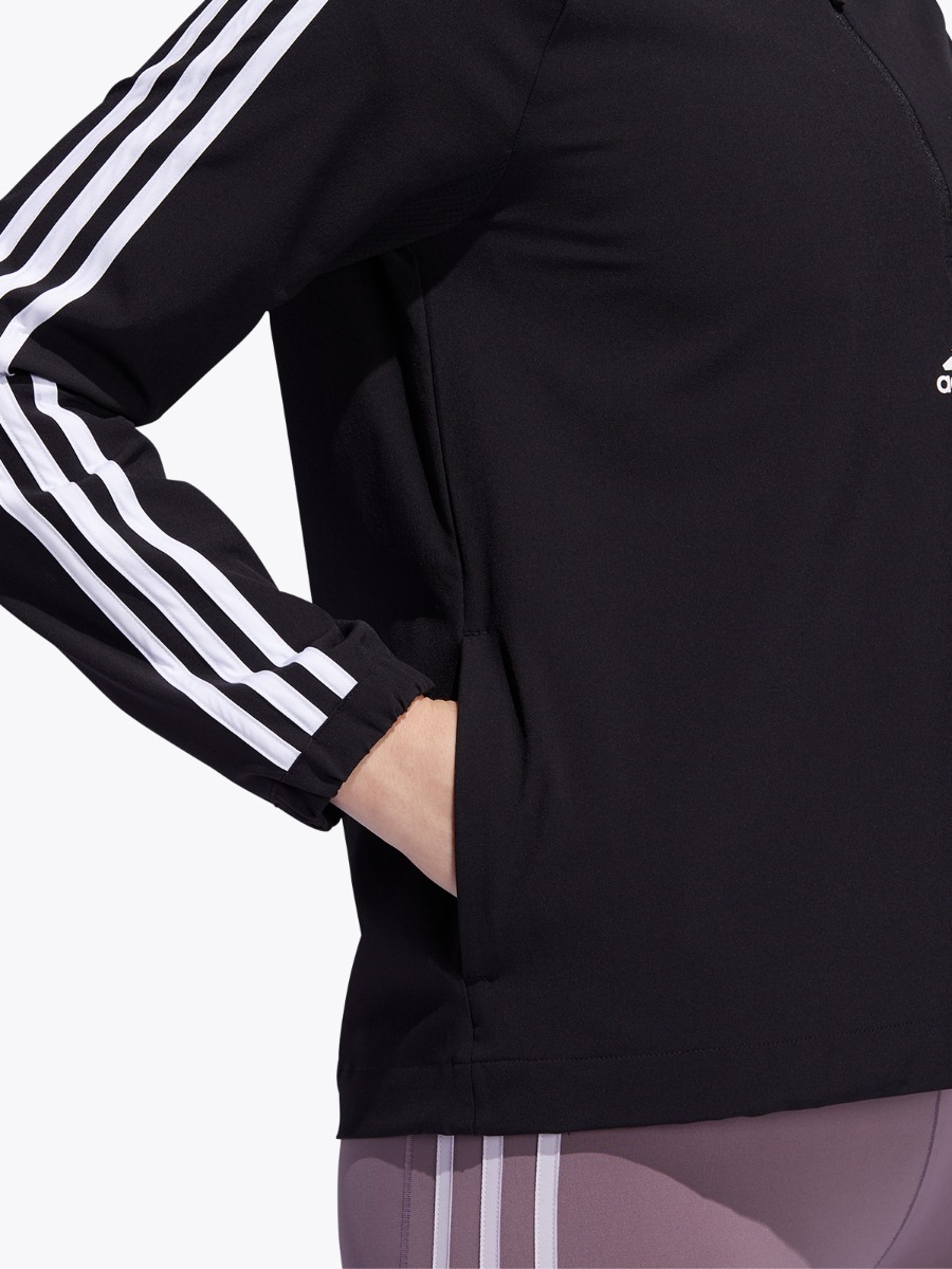 adidas Woven 3 stripes Training Half Zip Black/ White