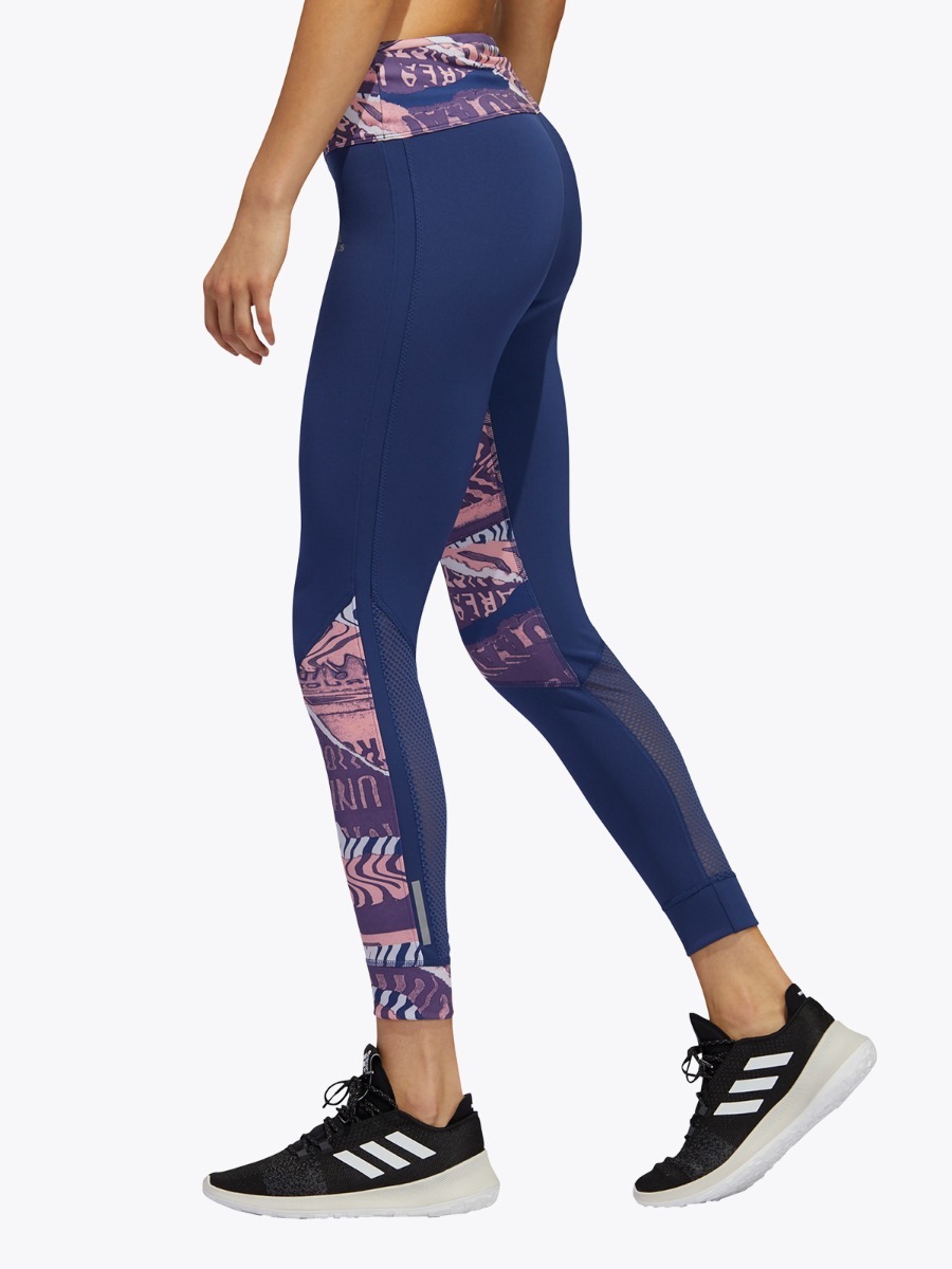 adidas Own The Run Tights Tech Indigo/ Glory Pink/ Dash Grey