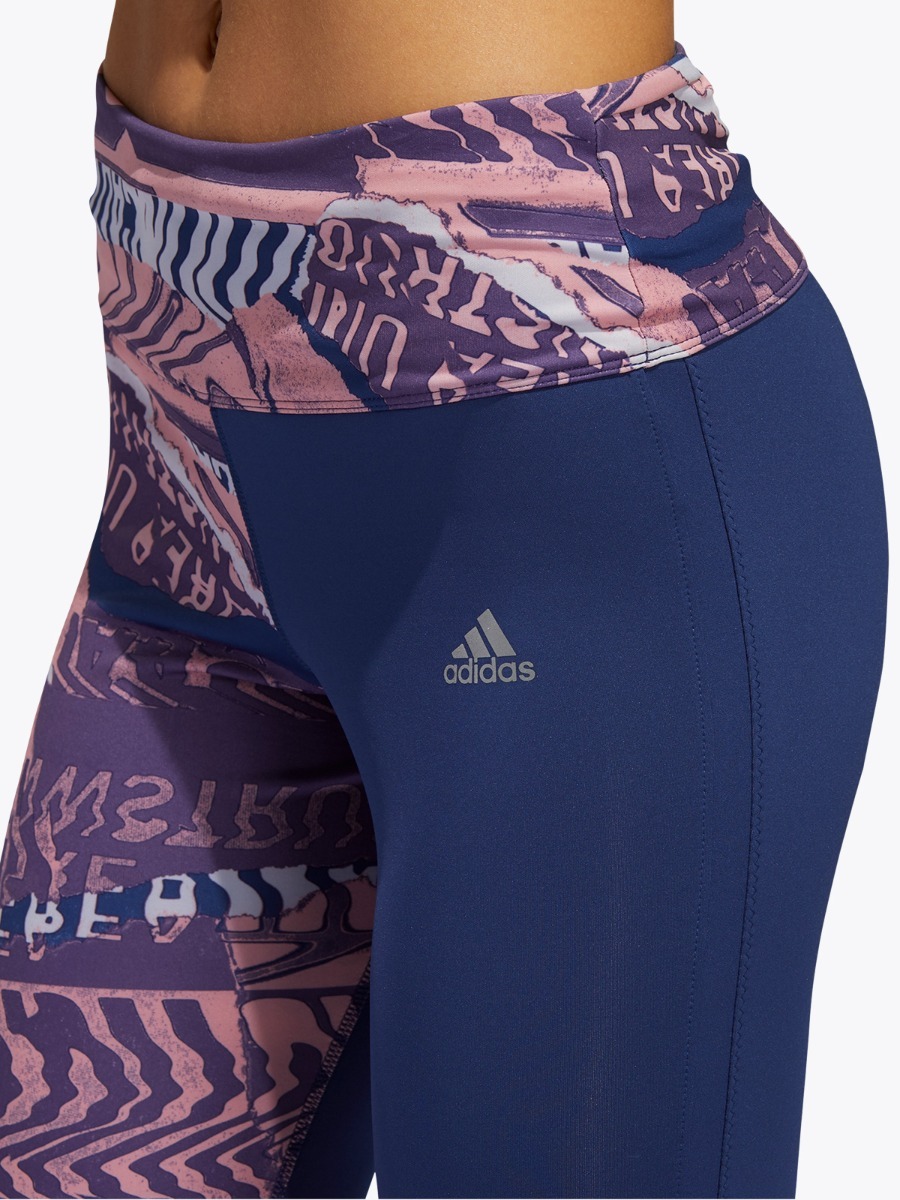 adidas Own The Run Tights Tech Indigo/ Glory Pink/ Dash Grey