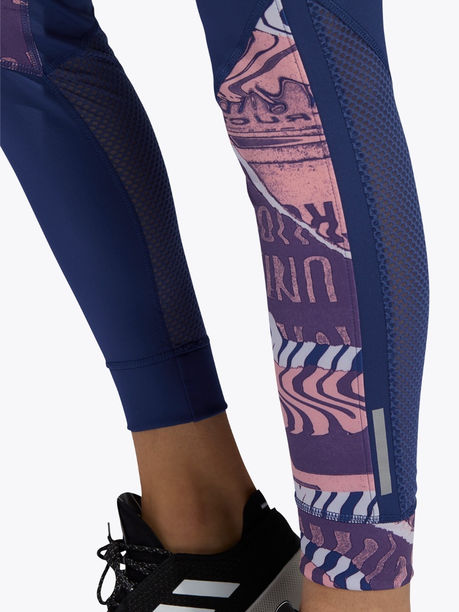 adidas Own The Run Tights Tech Indigo/ Glory Pink/ Dash Grey