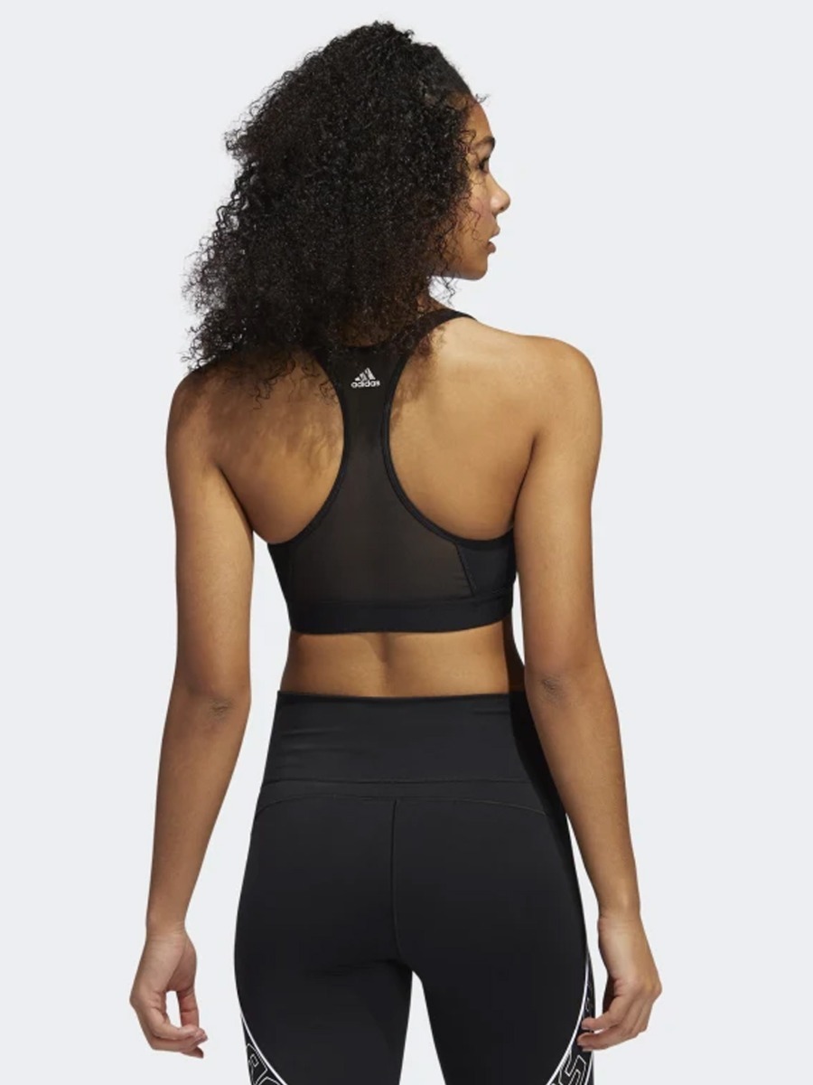 adidas Don't Rest Alphaskin 3 stripes Bra Black/ White