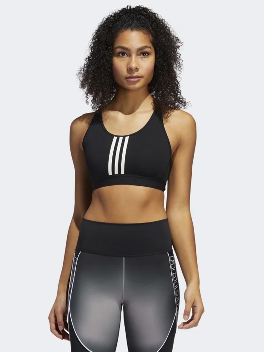 adidas Don't Rest Alphaskin 3 stripes Bra Black/ White