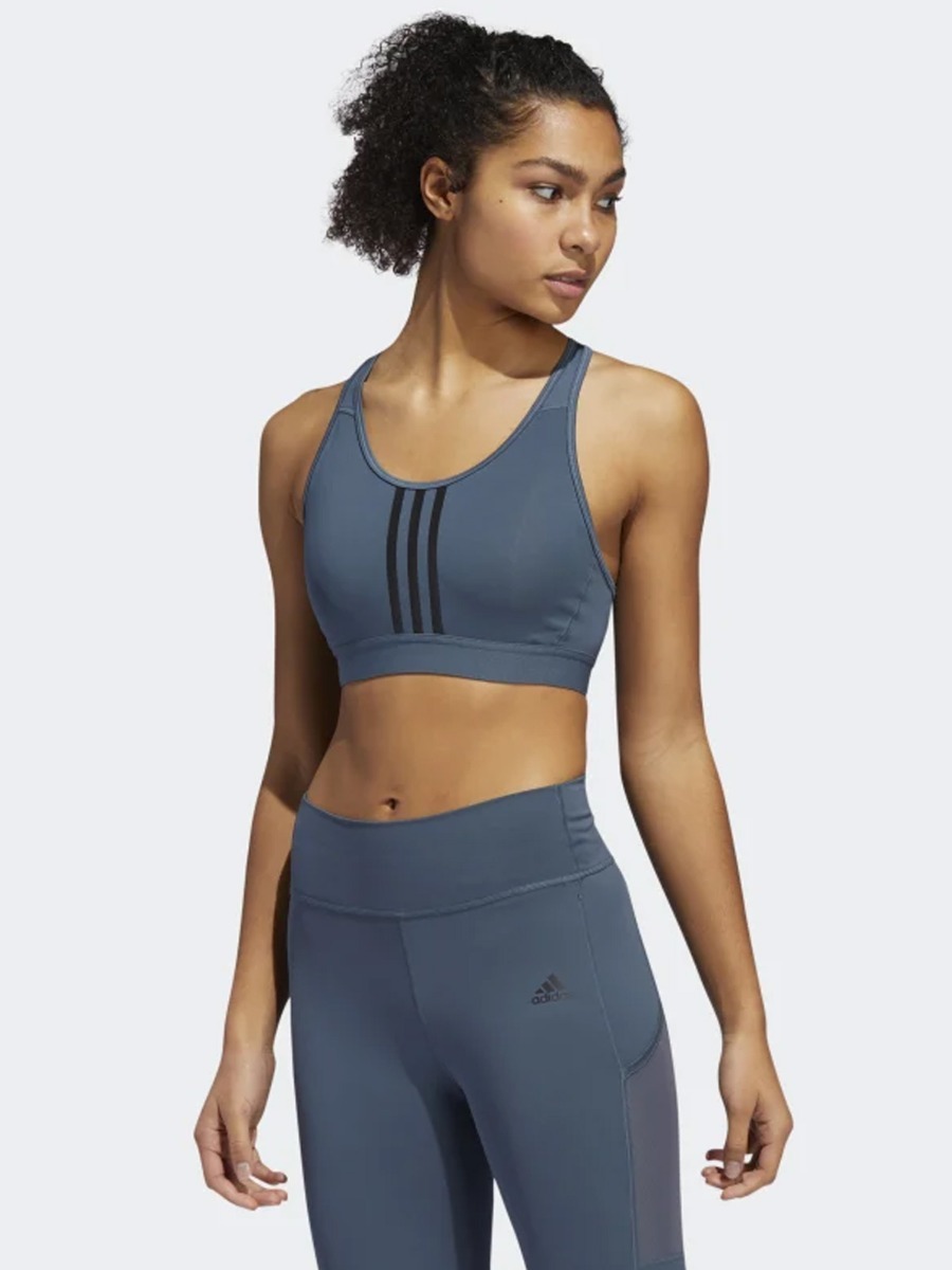 adidas Don't Rest Alphaskin 3 stripes Bra Legacy Blue