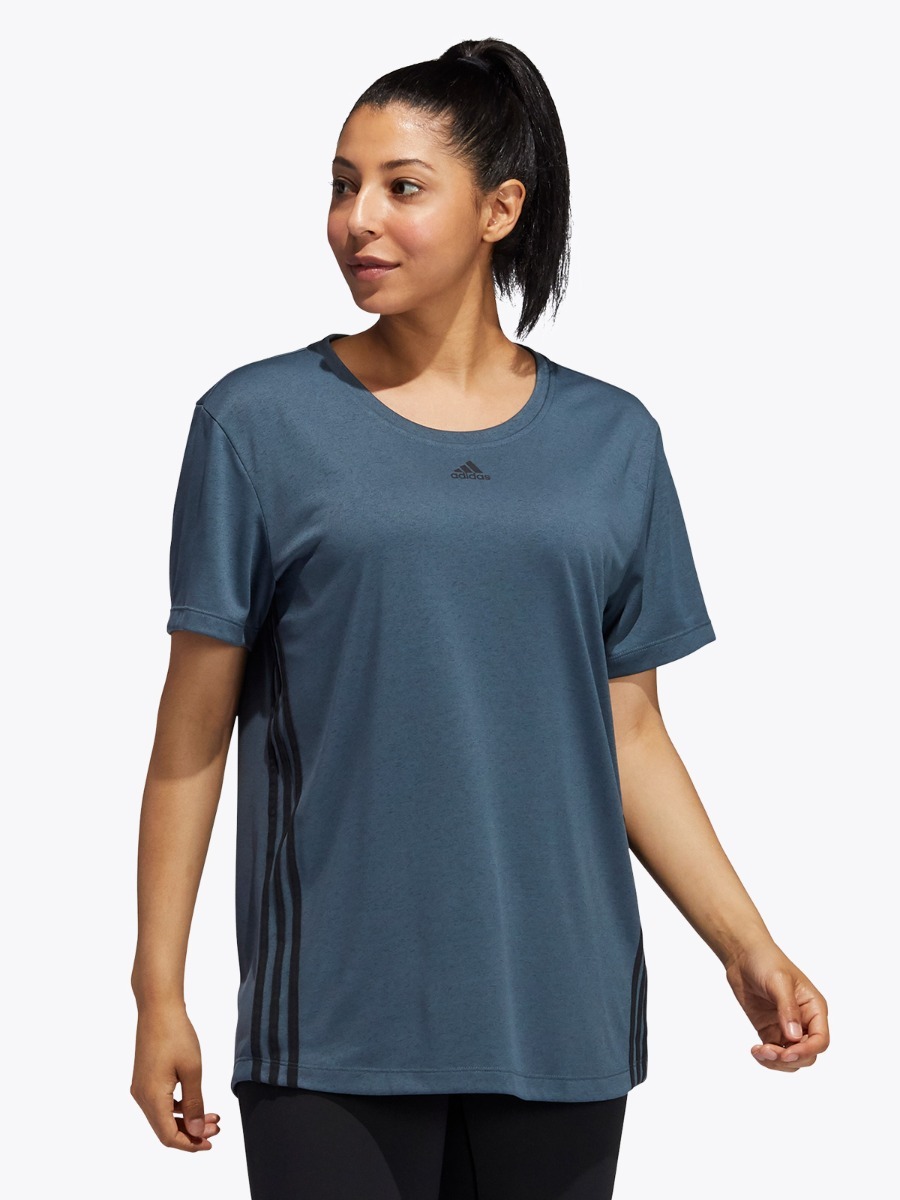 adidas 3 Stripe Tee Legacy Blue/ Black