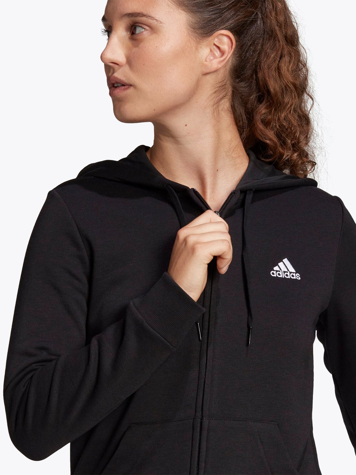 adidas Linear Full Zip Hoodie Black / White