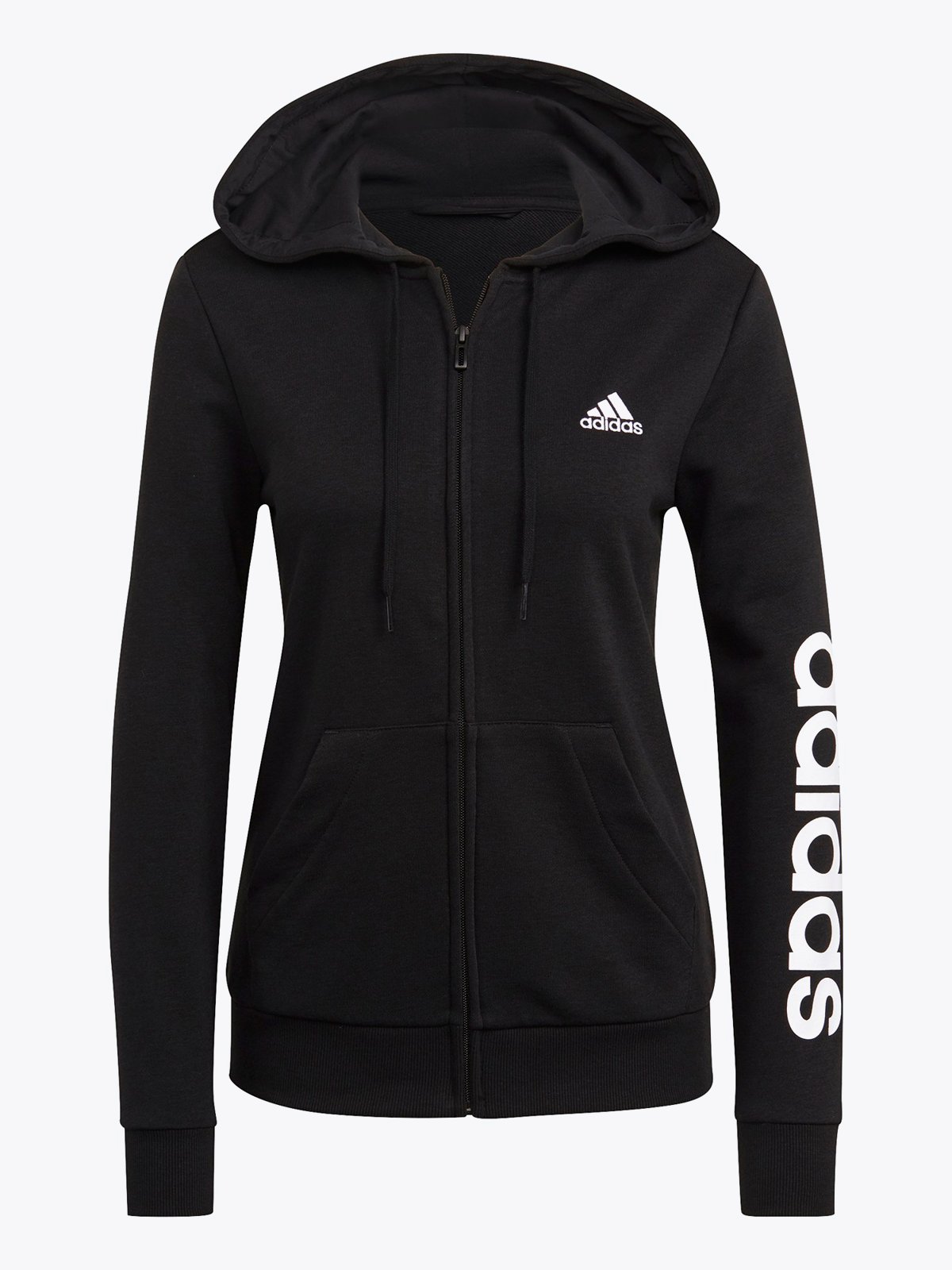 adidas Linear Full Zip Hoodie Black / White