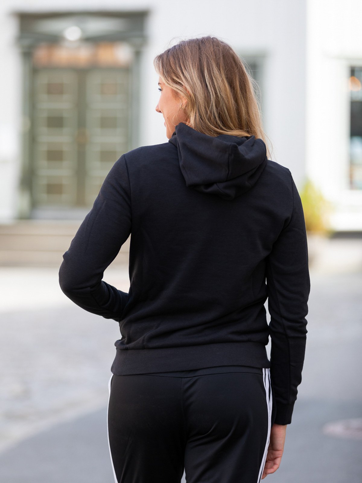 adidas Linear French Terry Hoodie Black / White