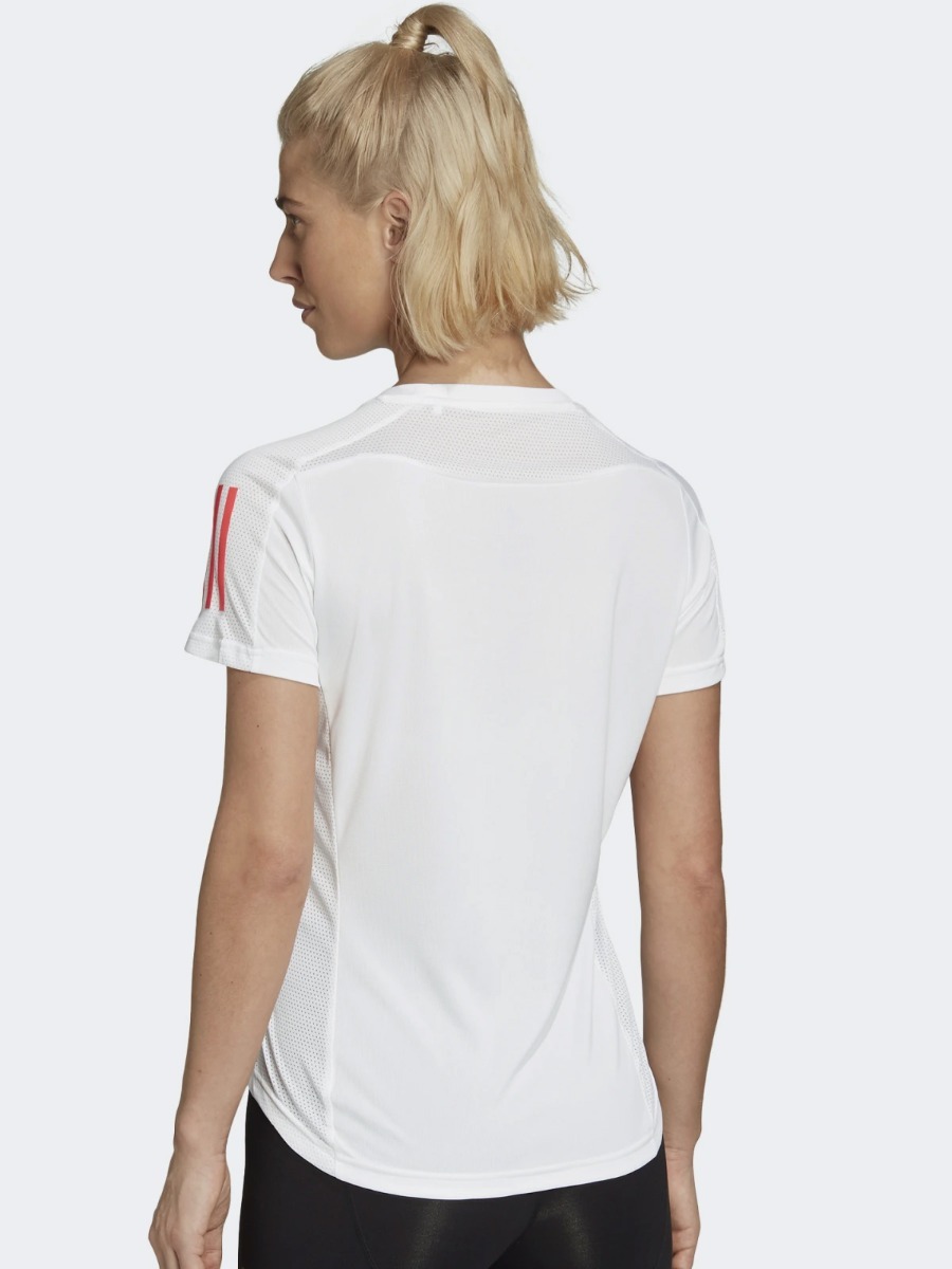 adidas Own The Run Tee White/ Signal Pink/ Coral