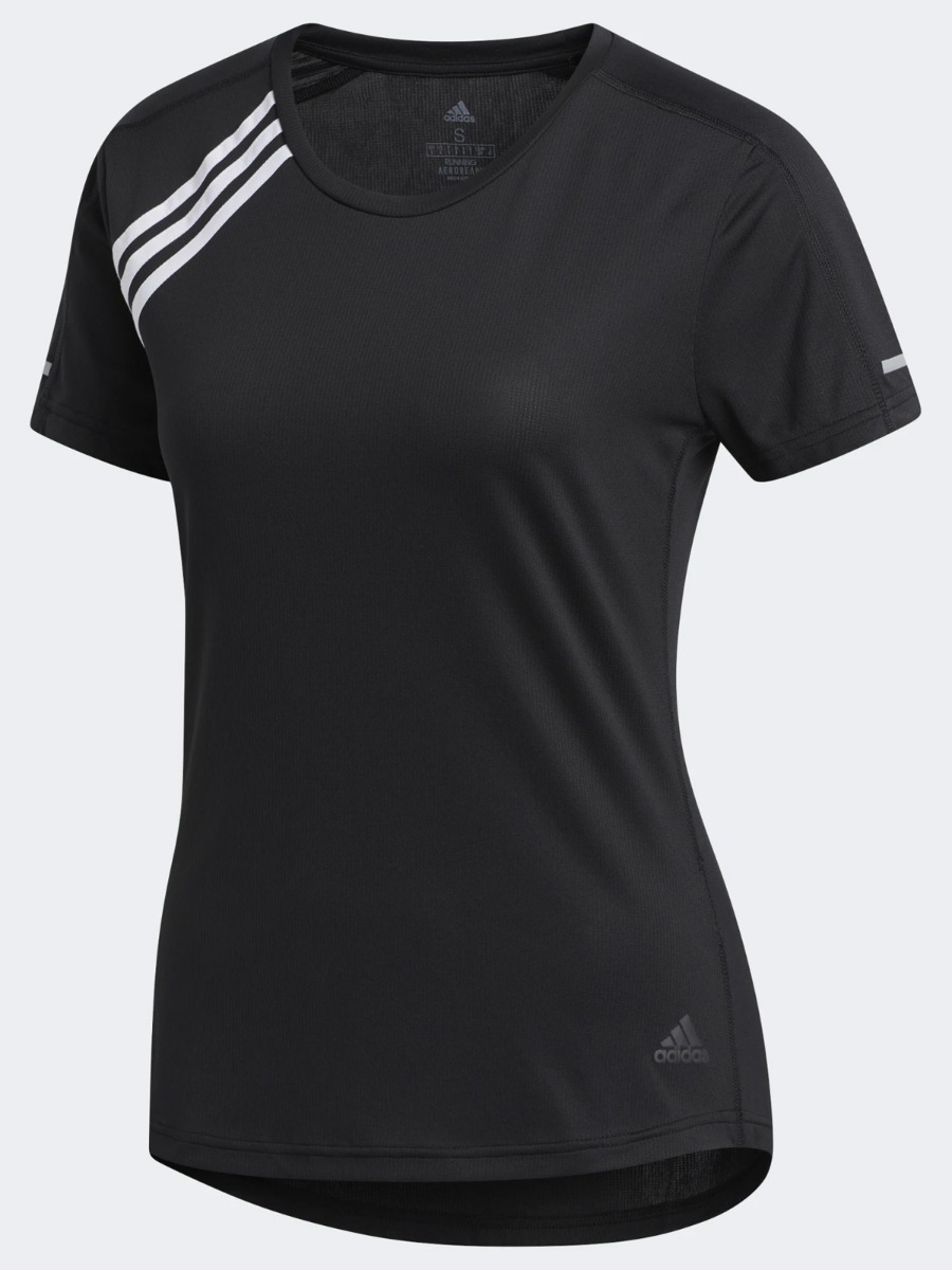 adidas Run It Tee 3 Stripes Black