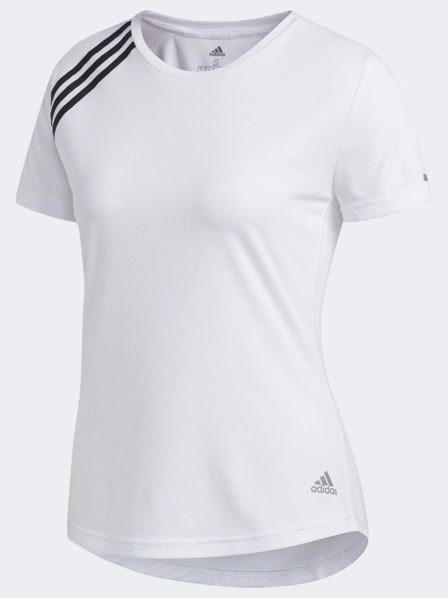adidas Run It Tee 3 Stripes White