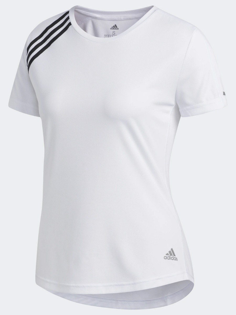 adidas Run It Tee 3 Stripes White