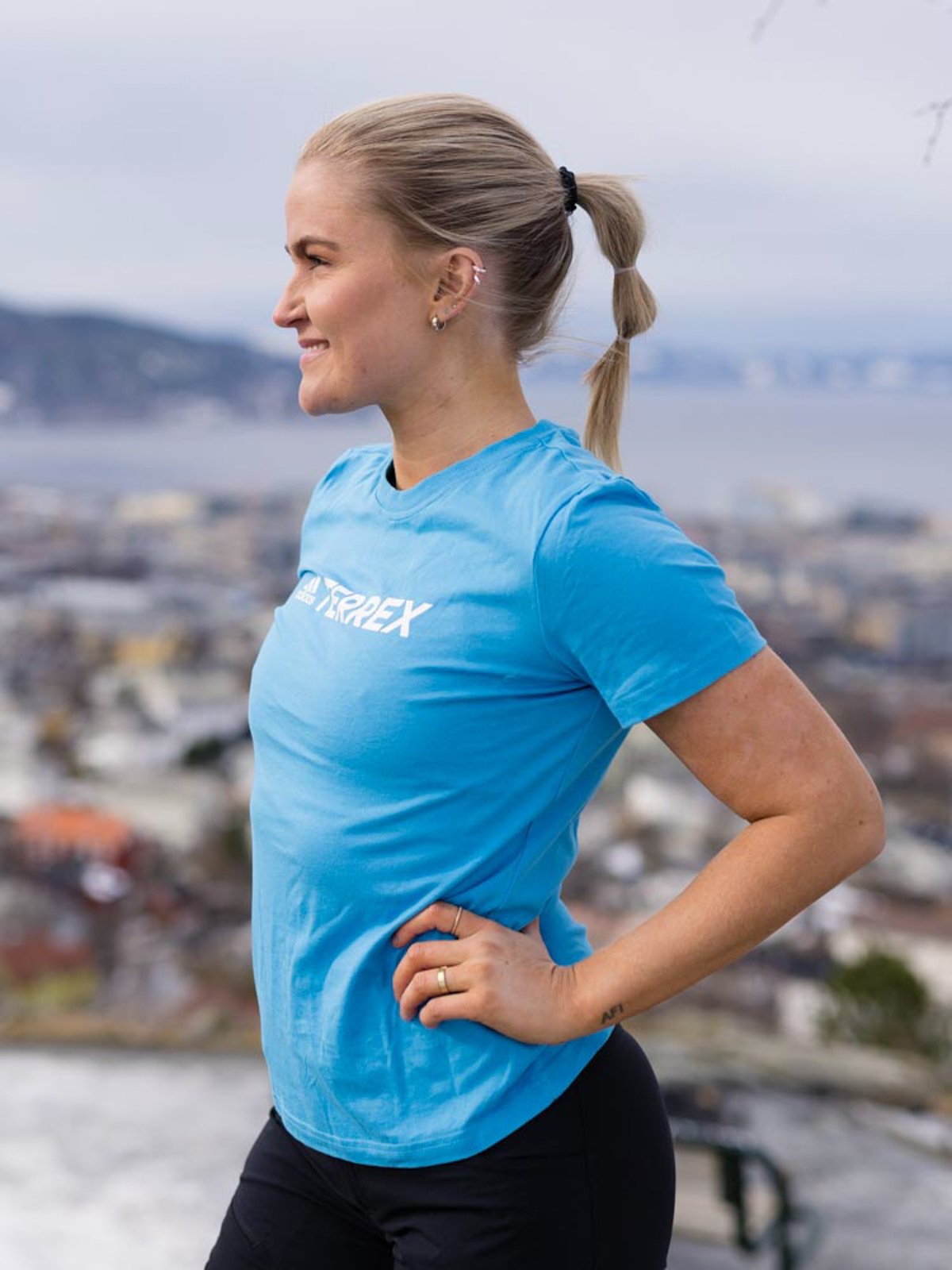 adidas Terrex Logo Tee App Sky Rush