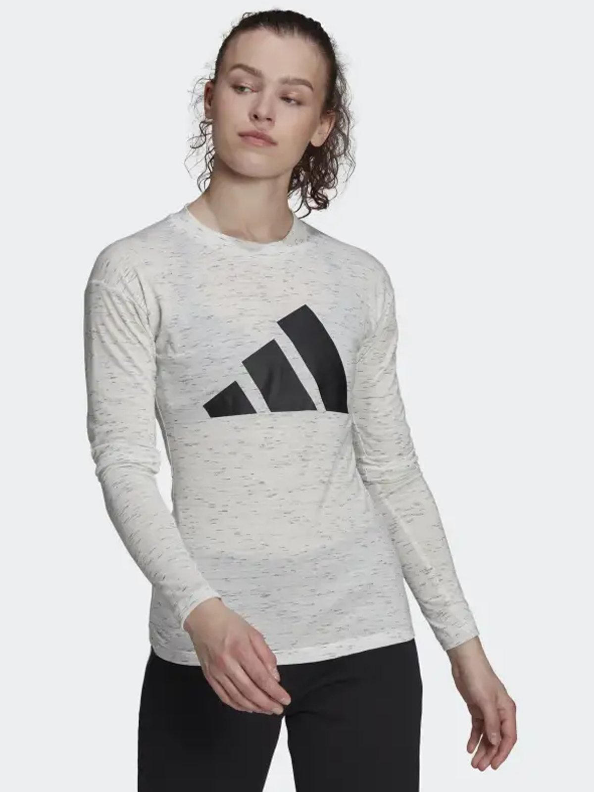 adidas Winner Tee Long Sleeve White Melange
