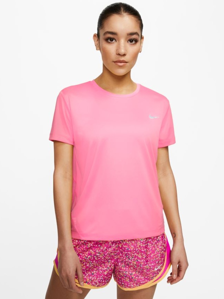 Nike Miler Tee Short Sleeve Pink Glow/ Reflective Silver