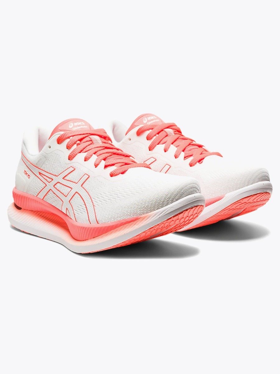 ASICS Glideride White/ Sunrise Red