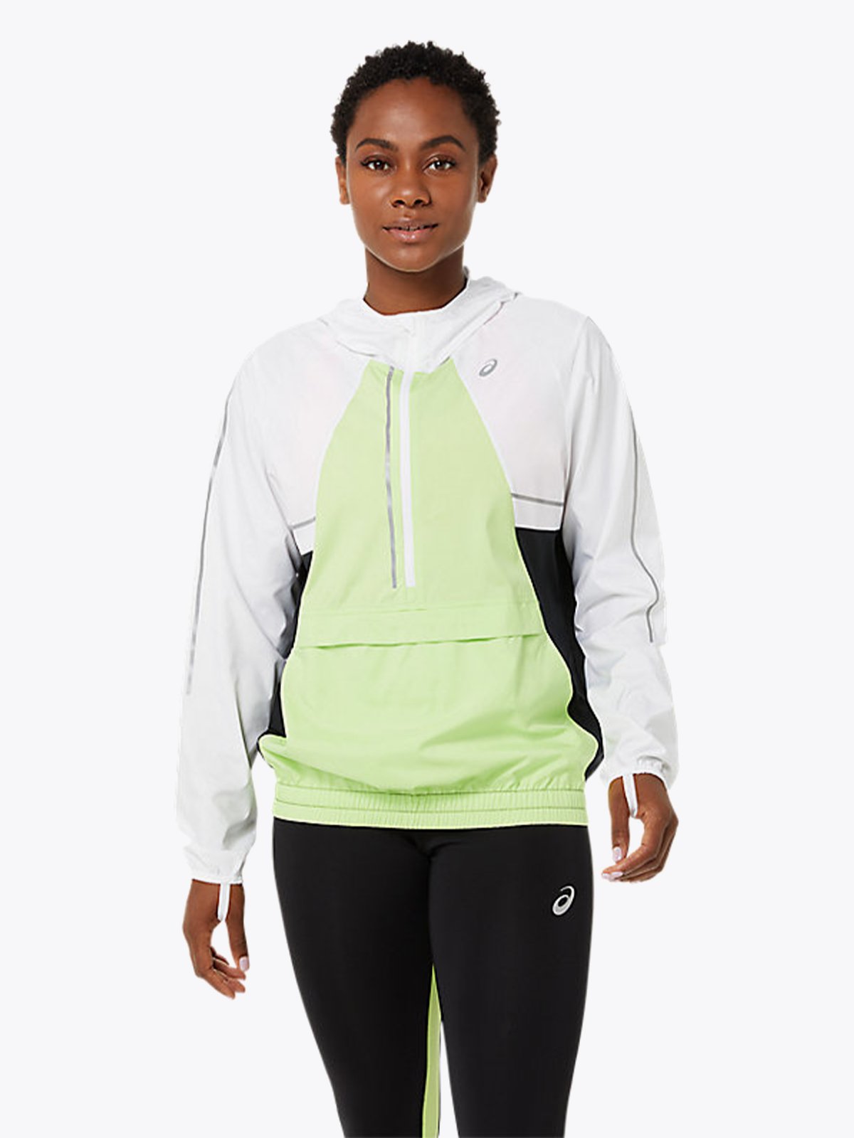 ASICS Lite-Show Jacket Brilliant White/Lime Green