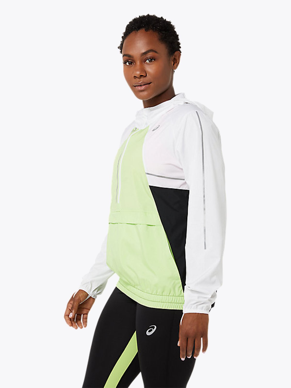 ASICS Lite-Show Jacket Brilliant White/Lime Green