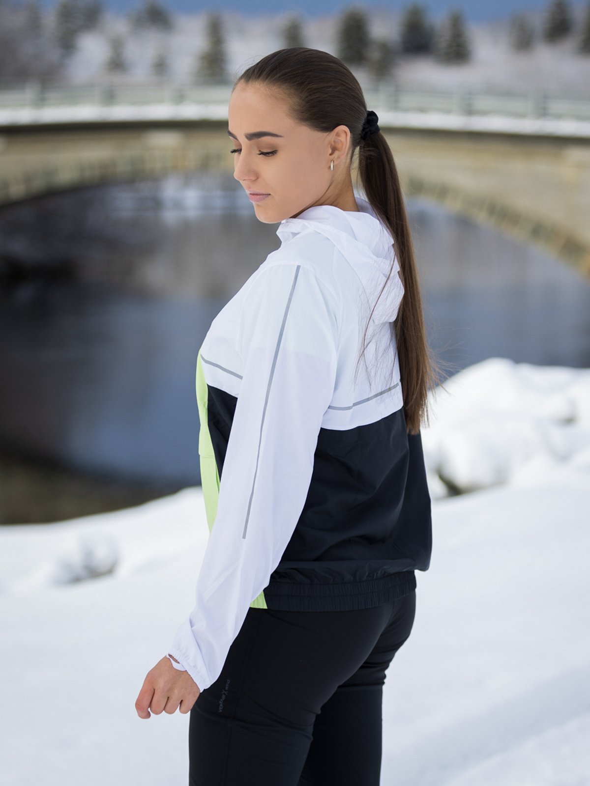 ASICS Lite-Show Jacket Brilliant White/Lime Green