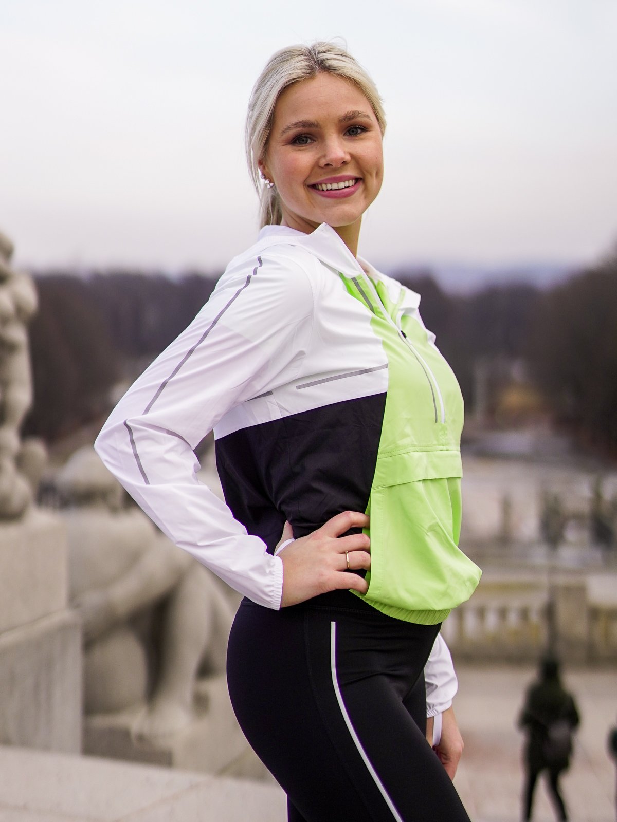ASICS Lite-Show Jacket Brilliant White/Lime Green