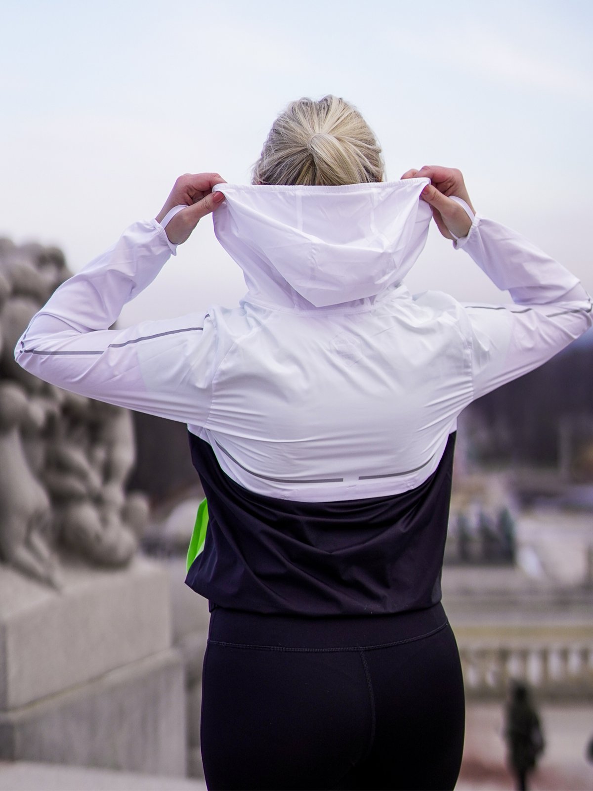 ASICS Lite-Show Jacket Brilliant White/Lime Green