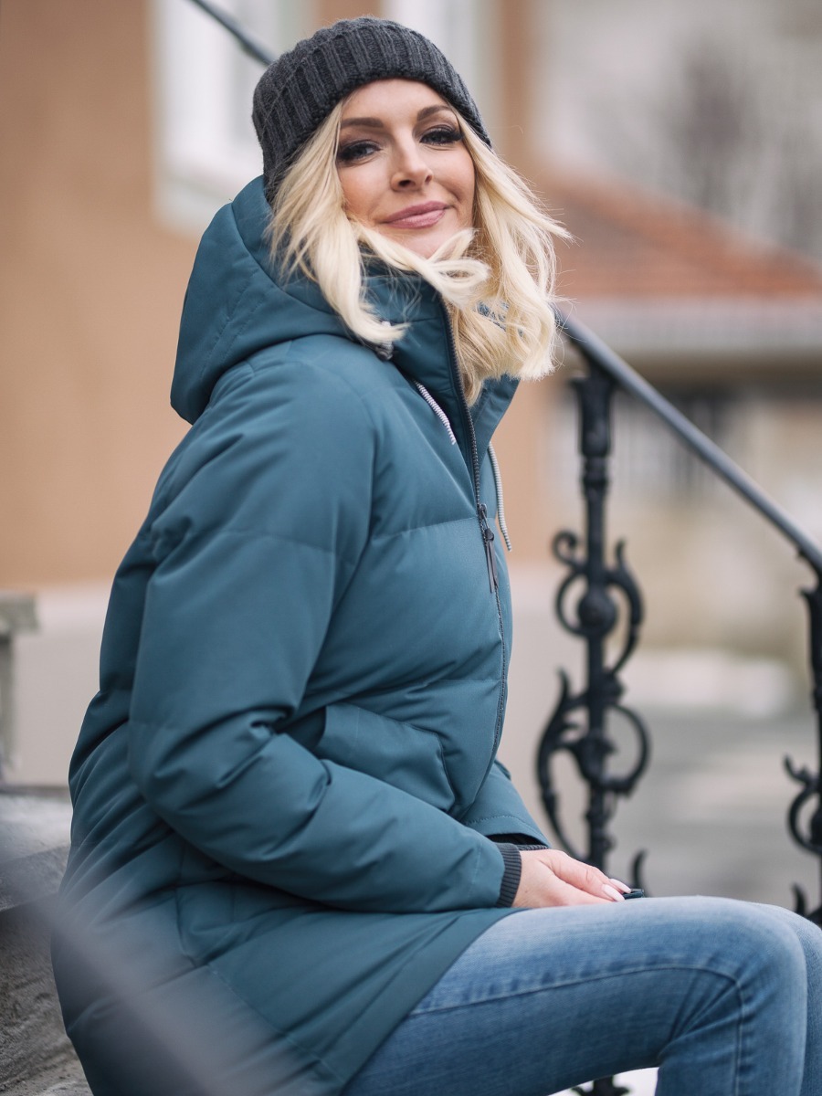 Twentyfour Mellow Vattert Parkas Blågrå