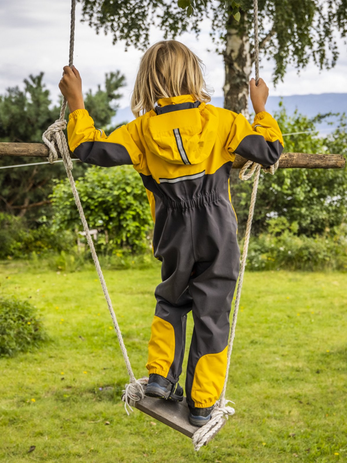 Bergans Lilletind Kids Coverall Light Golden Yellow/Solid Charcoal