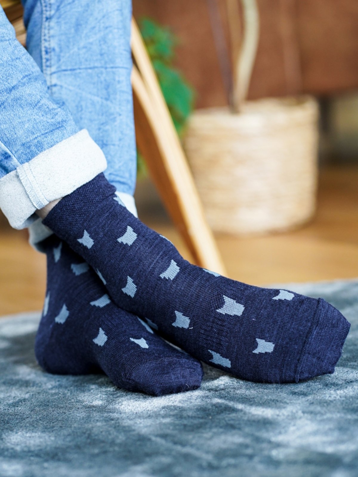 Kattnakken Ullsokk 3-pakk med mønster Barn Fjell