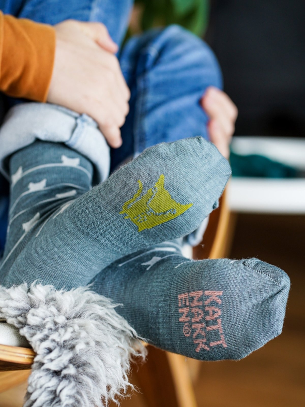 Kattnakken Ullsokk 3-pakk med mønster Barn Fjell