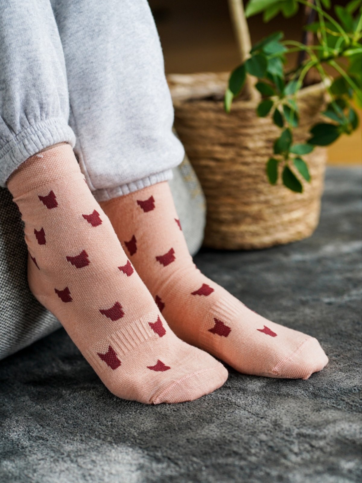 Kattnakken Ullsokk 3-pakk med mønster Barn Kjærleik