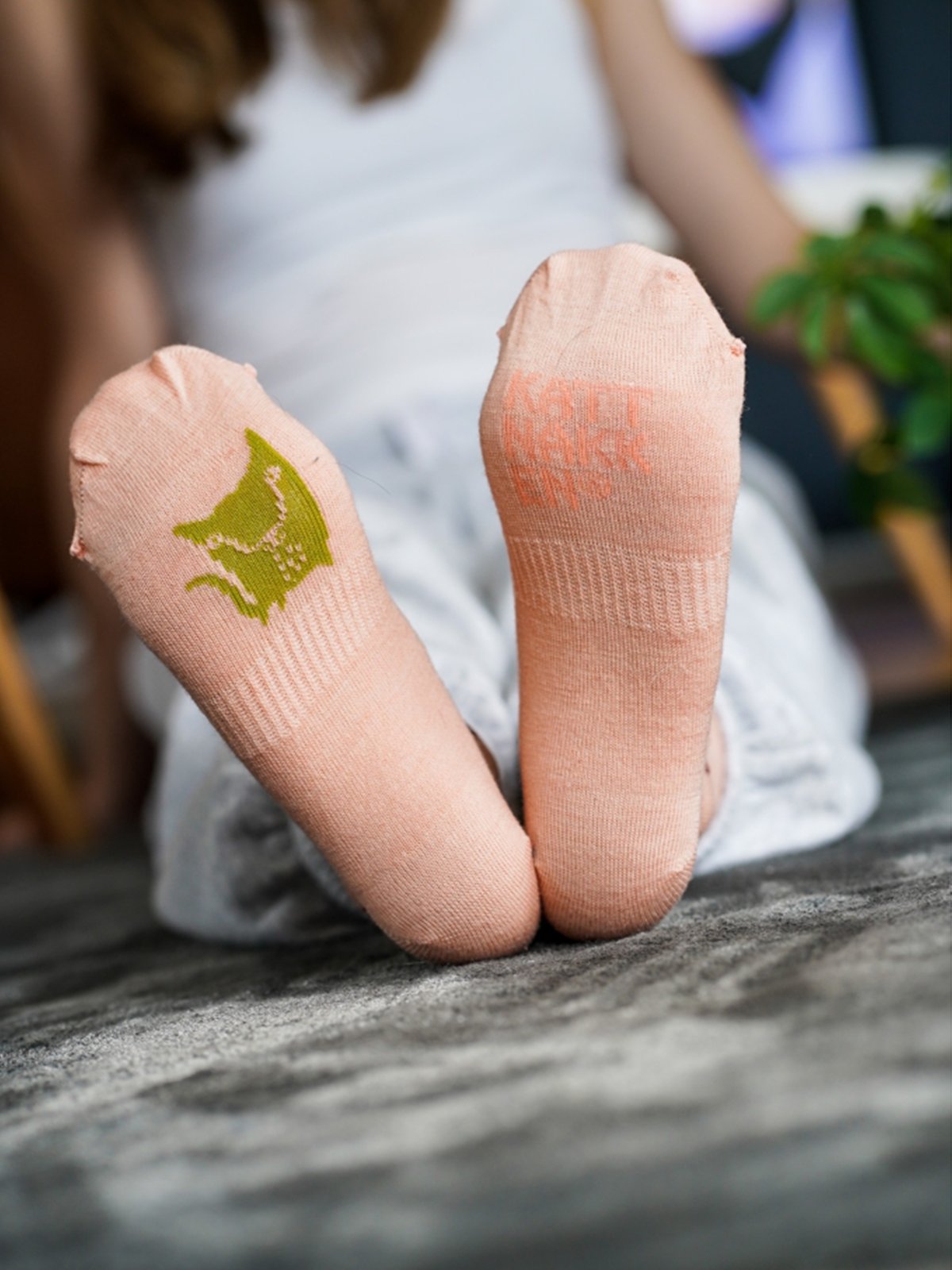 Kattnakken Ullsokk 3-pakk med mønster Barn Kjærleik