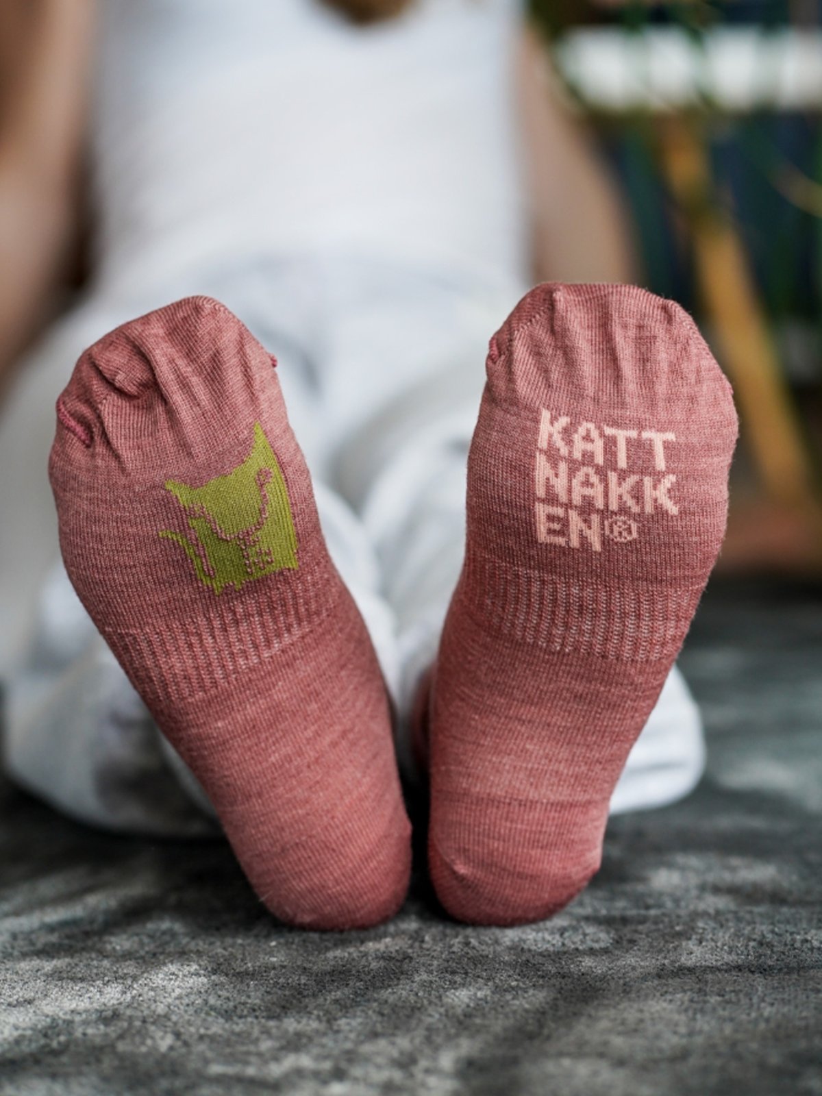 Kattnakken Ullsokk 3-pakk med mønster Barn Kjærleik