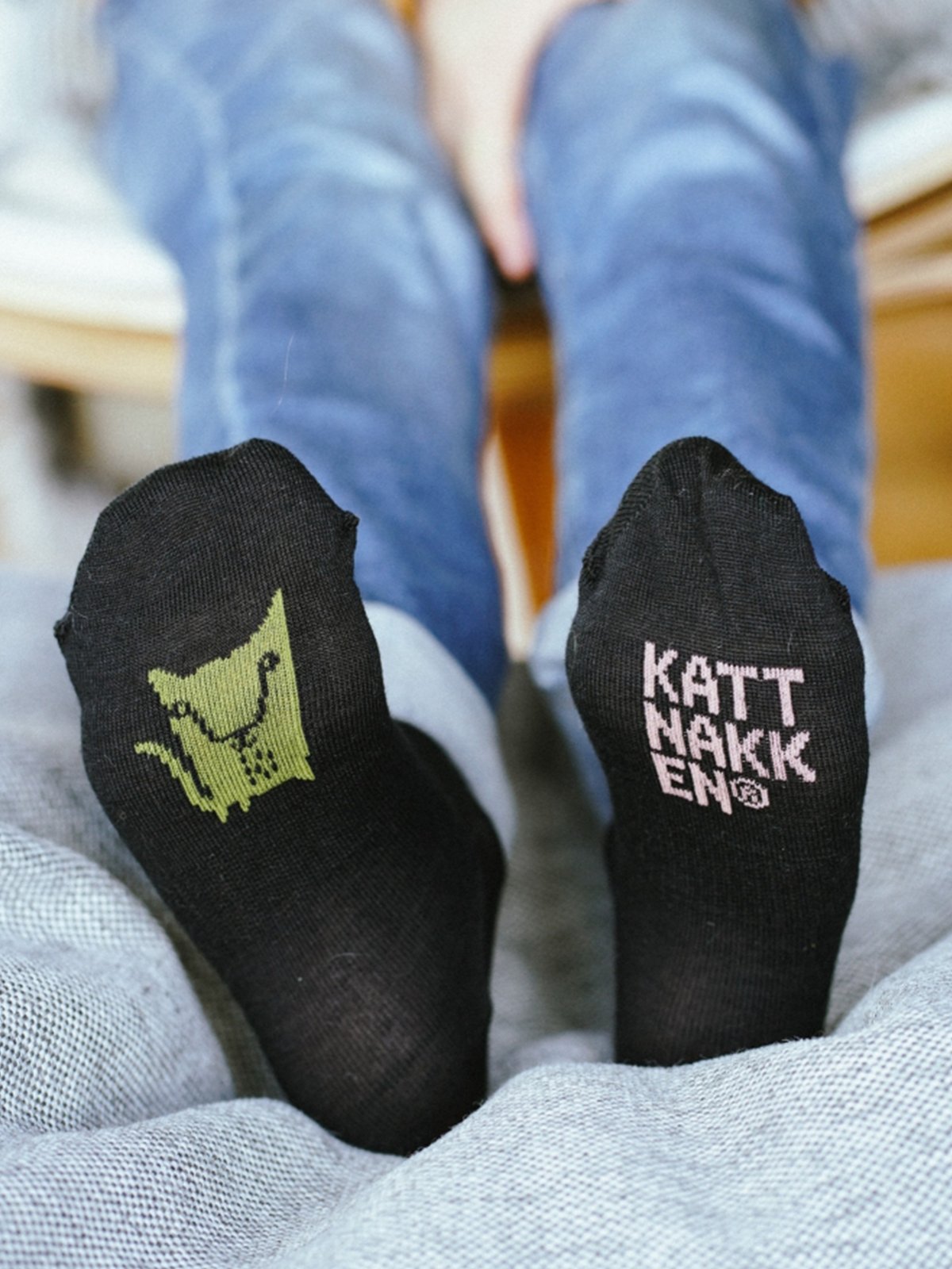 Kattnakken Ullsokk 3-pakk med mønster Barn Natt