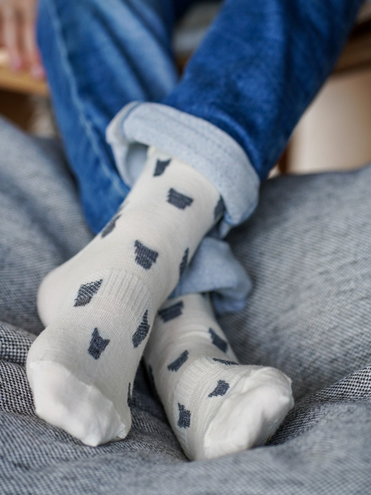 Kattnakken Ullsokk 3-pakk med mønster Barn Natt