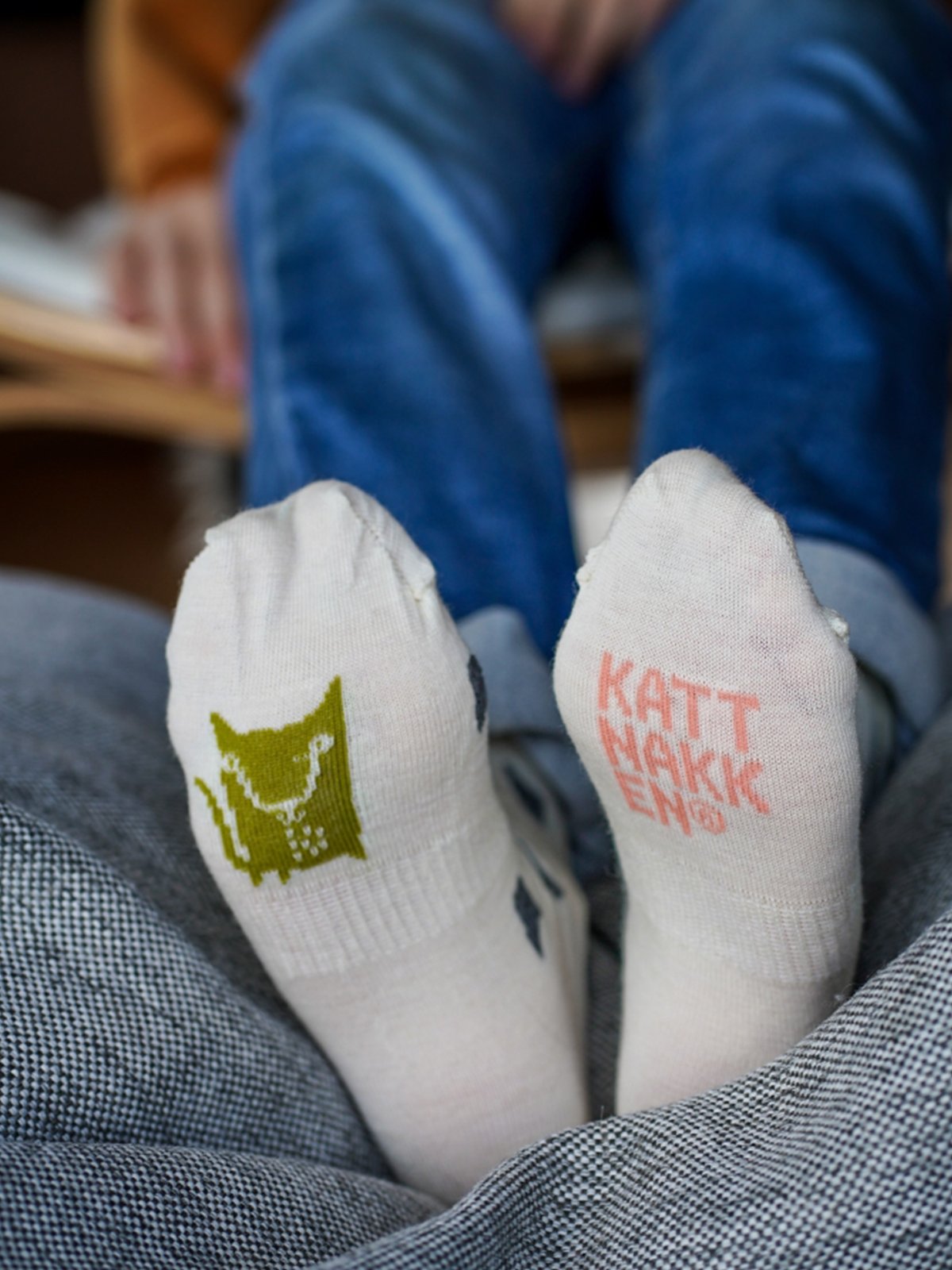 Kattnakken Ullsokk 3-pakk med mønster Barn Natt