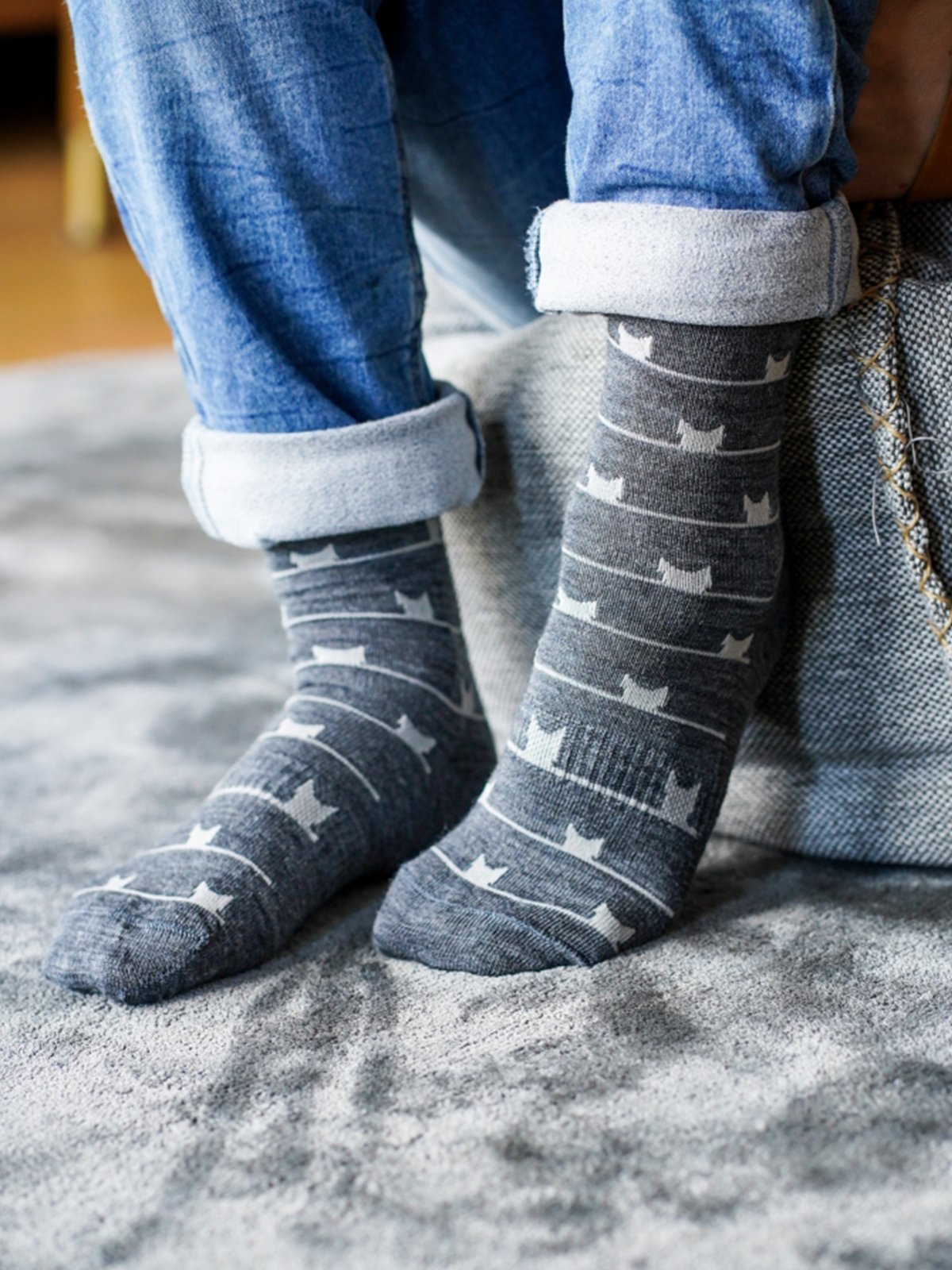 Kattnakken Ullsokk 3-pakk med mønster Barn Natt