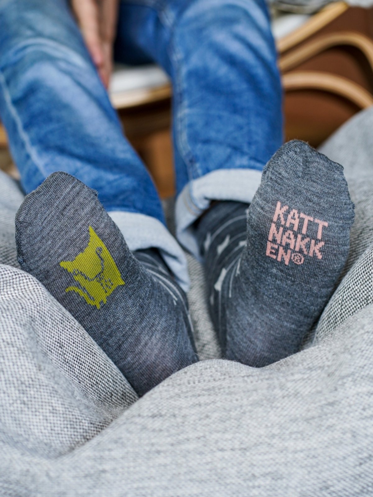 Kattnakken Ullsokk 3-pakk med mønster Barn Natt