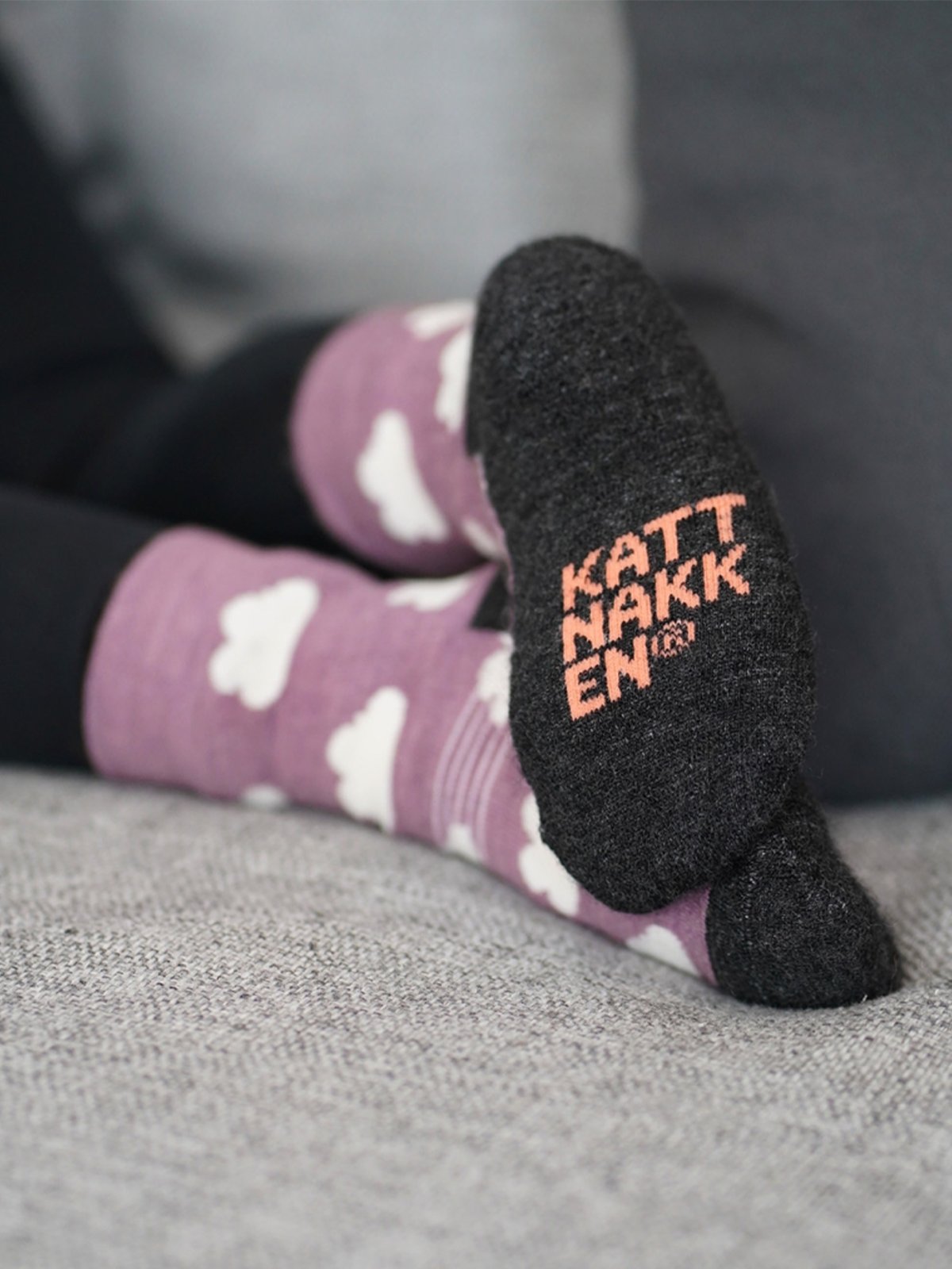Kattnakken Ullsokk m/frotesåle barn Fiol