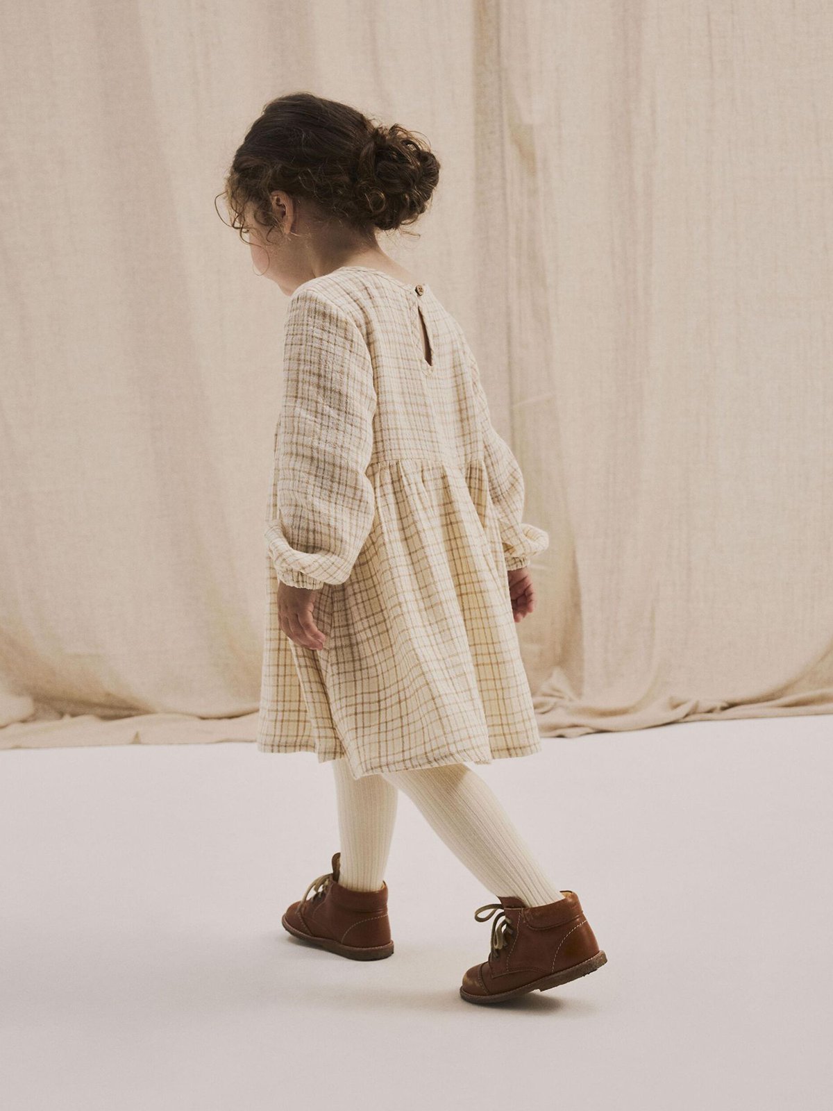 Lil- Atelier Kaley Long Sleeve Loose Dress Lemon Icing