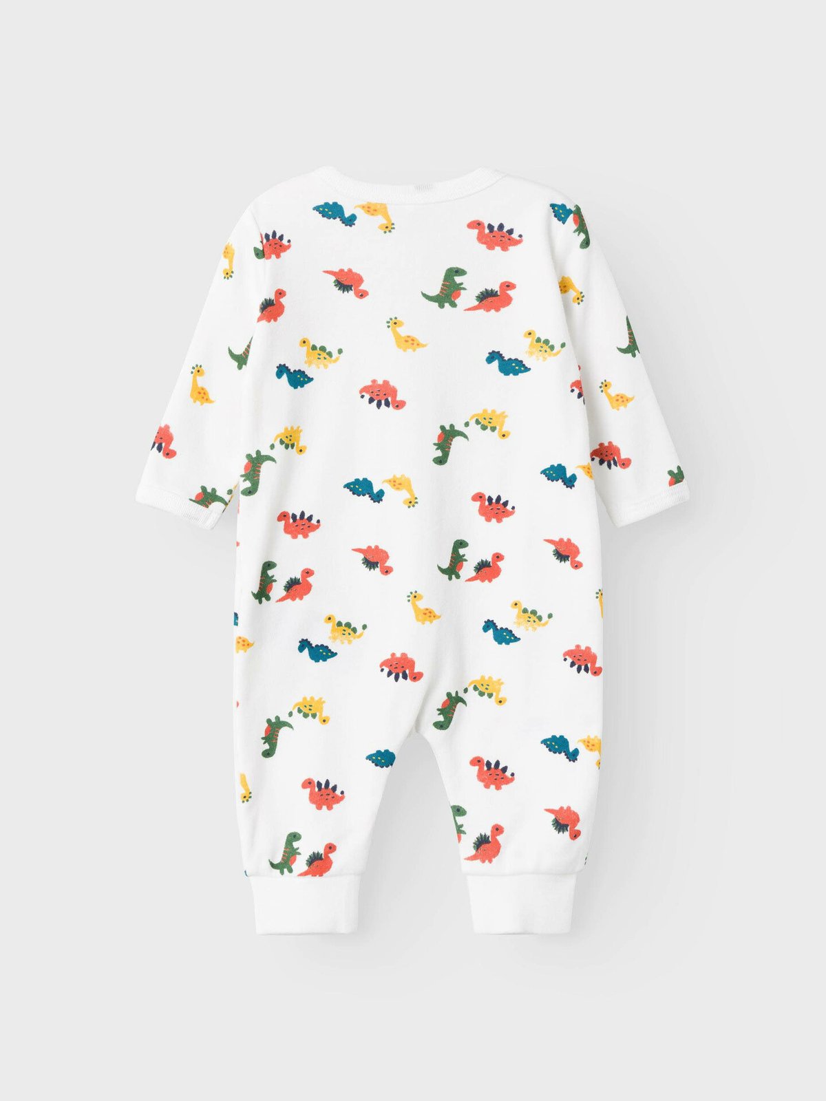 Name It Nightsuit Zip Bright White Dino Bright White